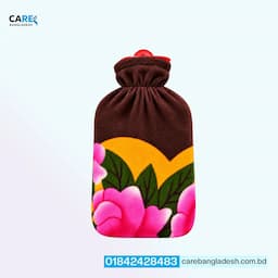 Max Care Rubber Hot Water Bag for Body Pain Relief with Woolen Cloth Cover Multi Color Cover 2